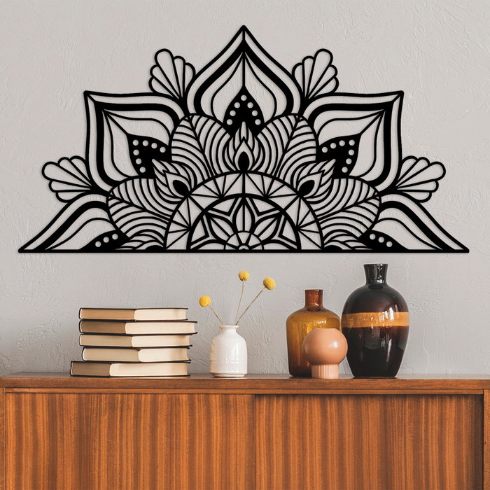 Wallity Mandala-S-1 Accesorio de Pared Decorativo de Metal Negro